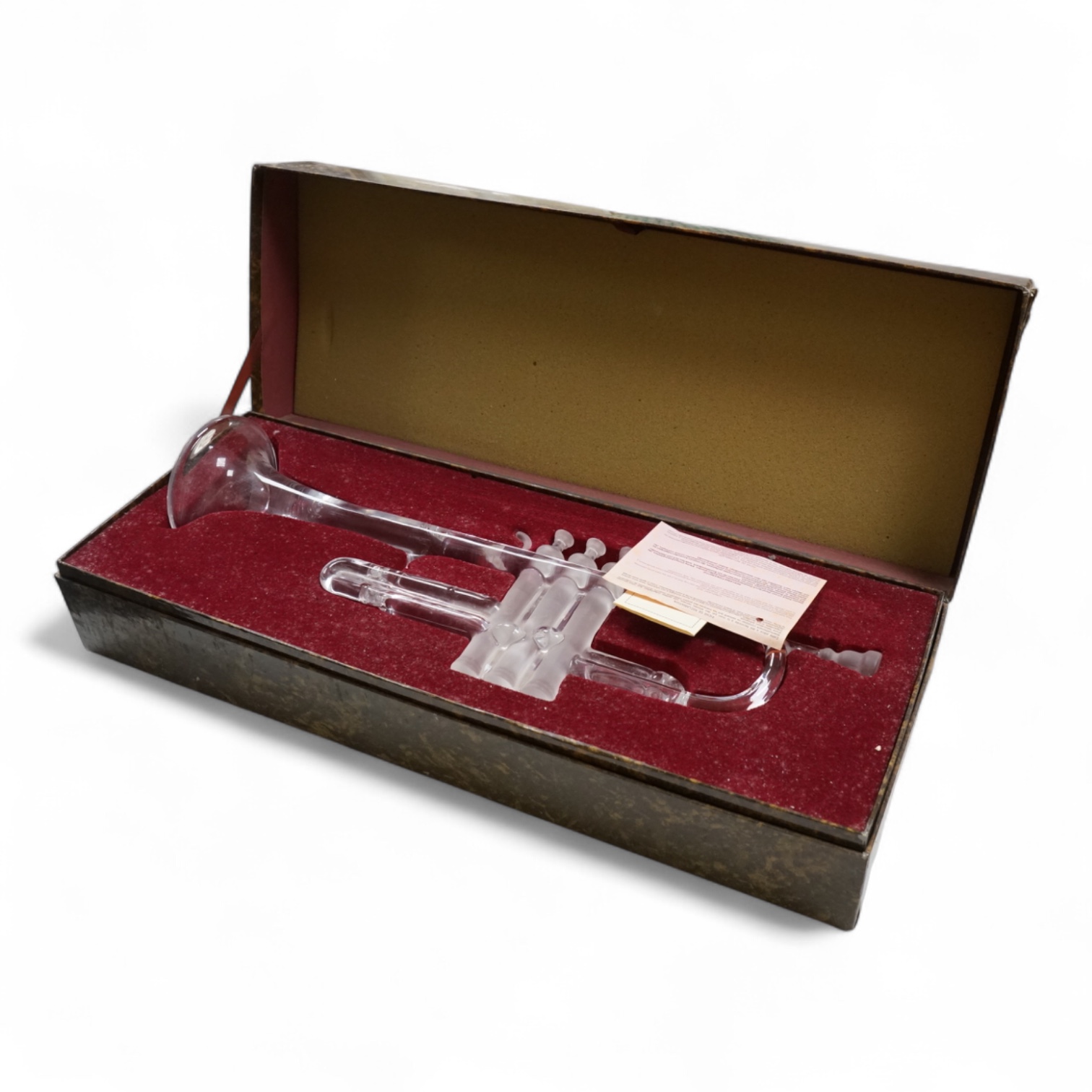 A Royales de Champagne crystal model trumpet, in fitted box, 52cm in length